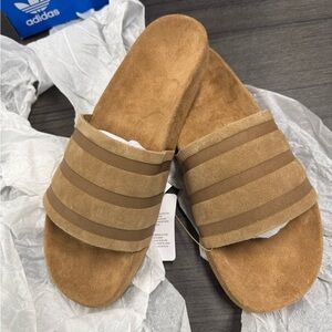 Adidas Adilette Suede Slides - brown